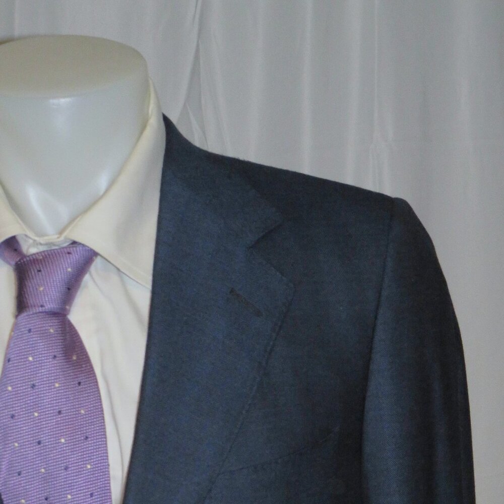 Ermenegildo Zegna 15milmil15 Blue Herringbone VTG Three Roll Two Blazer 42R